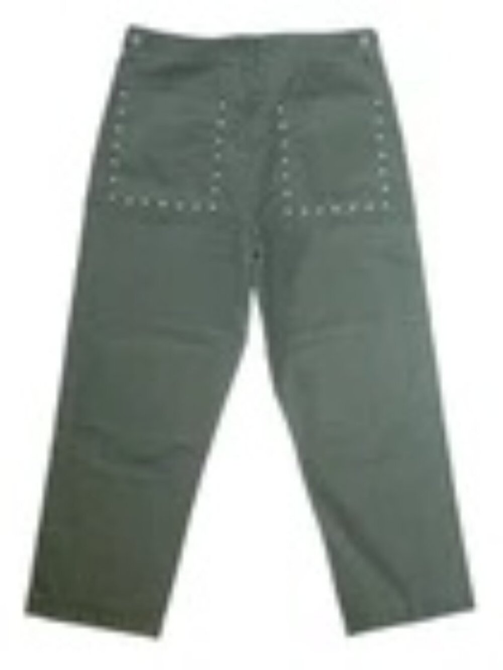 New Driftwood Boyfriend Trouser Pants Studded Crop Utility Pocket Army Green 27 - Picture 8 of 8